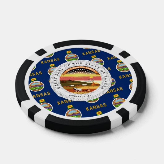 Kansan Flag & Seal, Flag of Kansas Poker Chips (Enkel)