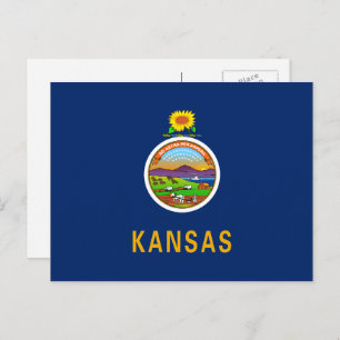 Kansan Vlag, vlag van Kansas Briefkaart