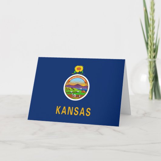 Kansan Vlag, Vlag van Kansas Kaart (Voorkant)