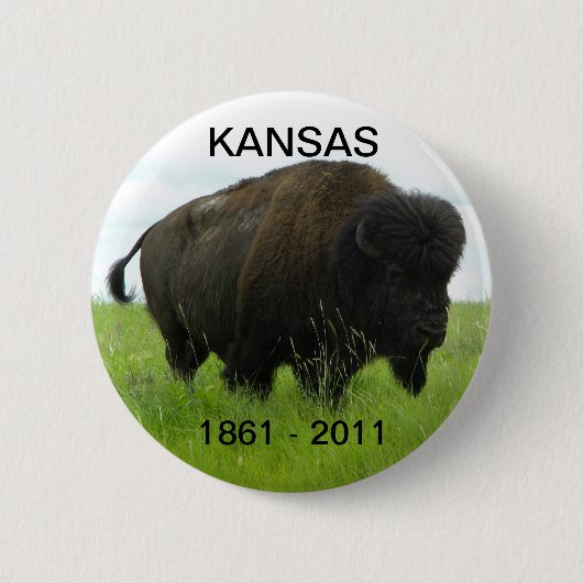 Kansas 1861 - 2011 ronde button 5,7 cm (Voorkant)