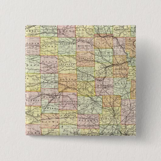 Kansas 2 vierkante button 5,1 cm (Voorkant)