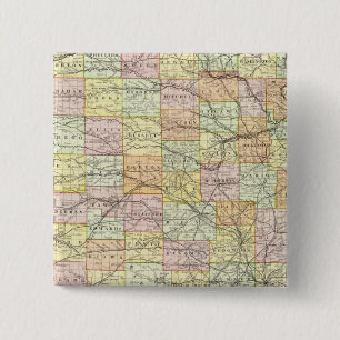 Kansas 2 vierkante button 5,1 cm