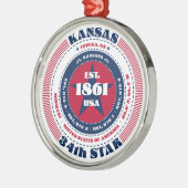 Kansas 34e staat kerstversiering metalen ornament (Links)