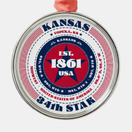 Kansas 34e staat kerstversiering metalen ornament