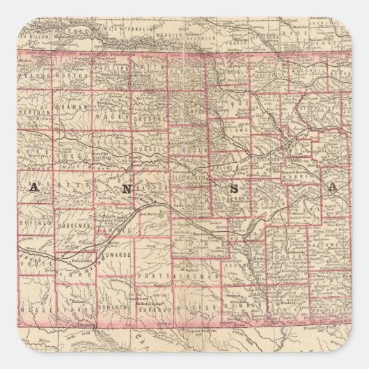 Kansas 3 vierkante sticker (Voorkant)