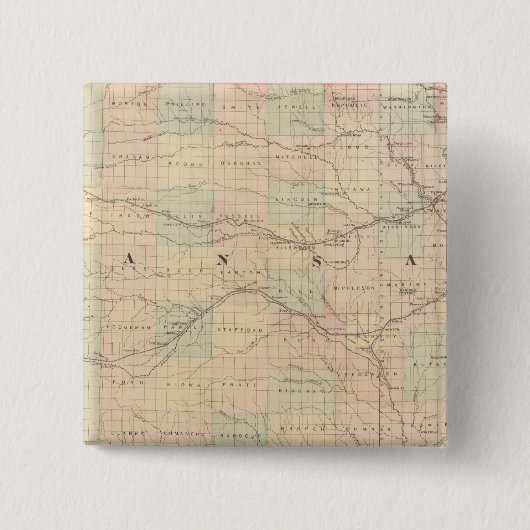 Kansas 6 vierkante button 5,1 cm (Voorkant)