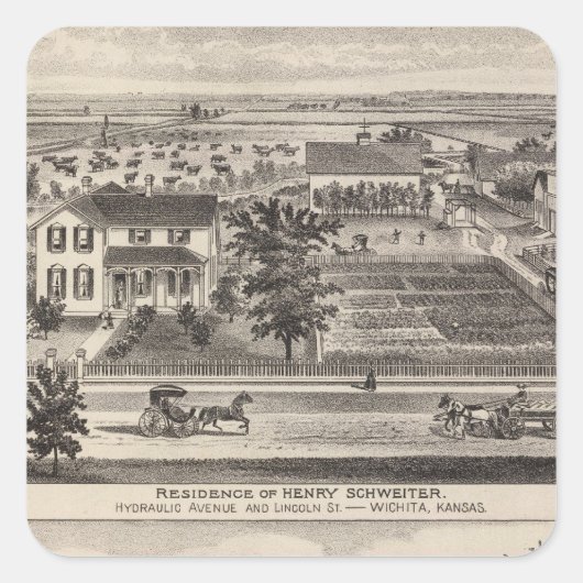 Kansas 7 vierkante sticker (Voorkant)