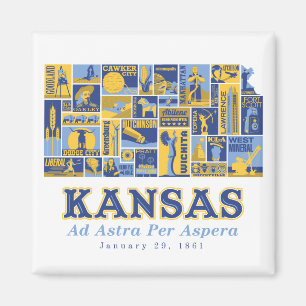 Kansas - Ad Astra Per Aspera - Vierkante magneet
