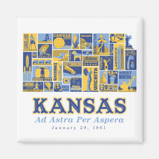 Kansas - Ad Astra Per Aspera - Vierkante magneet