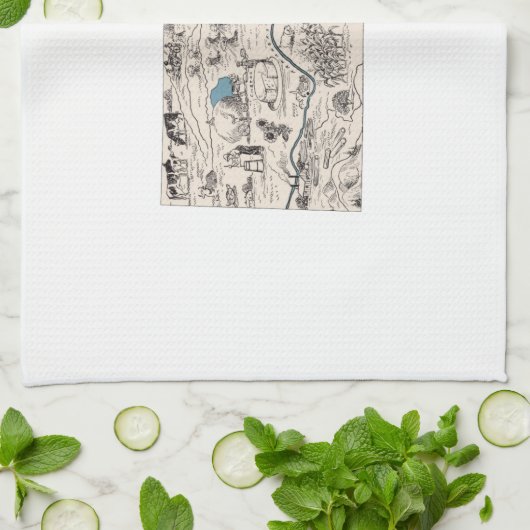 Kansas  Afbeelding Map Theedoek (Gevouwen)