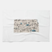 Kansas  Afbeelding Map Theedoek (Horizontaal)