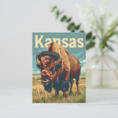 Kansas American Bison Briefkaart (Staand voorkant)