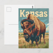 Kansas American Bison Briefkaart (Voorkant / Achterkant)