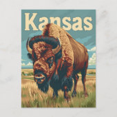 Kansas American Bison Briefkaart (Voorkant)