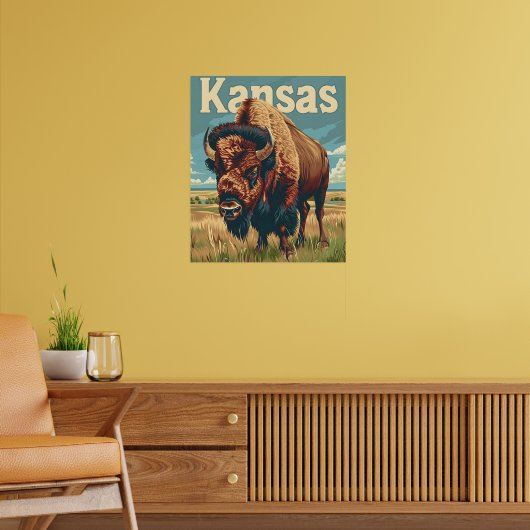 Kansas American Bison Poster (Woonkamer 2)