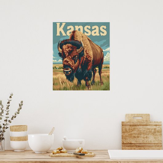 Kansas American Bison Poster (Keuken)