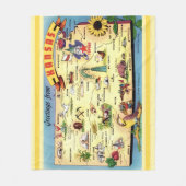Kansas ansichtkaart kaart Throw Fleece Deken (Voorkant)
