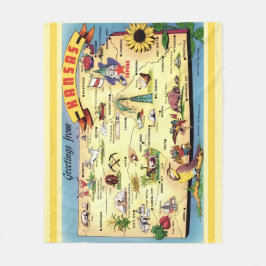 Kansas ansichtkaart kaart throw fleece deken