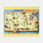 Kansas ansichtkaart kaart Throw Fleece Deken (Voorkant (Horizontaal))