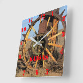 Kansas Antique Tractor Tire Square Clock Vierkante Klok (Hoek)