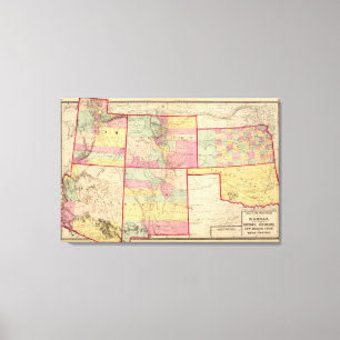 Kansas, Arizona, Colorado, New Mexico, Utah Canvas Afdruk