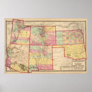 Kansas, Arizona, Colorado, New Mexico, Utah Poster