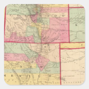 Kansas, Arizona, Colorado, New Mexico, Utah Vierkante Sticker