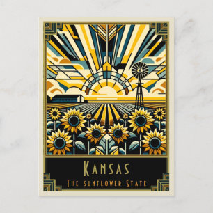 Kansas   Art. Deco Briefkaart