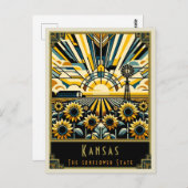 Kansas | Art. Deco Briefkaart (Voorkant / Achterkant)
