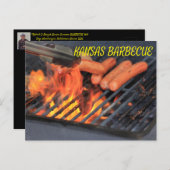 Kansas BARBECUE POST KAART. Briefkaart (Voorkant / Achterkant)