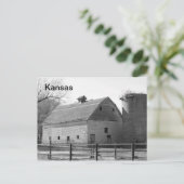 Kansas Barn en Silo Briefkaart (Staand voorkant)