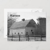 Kansas Barn en Silo Briefkaart (Voorkant / Achterkant)