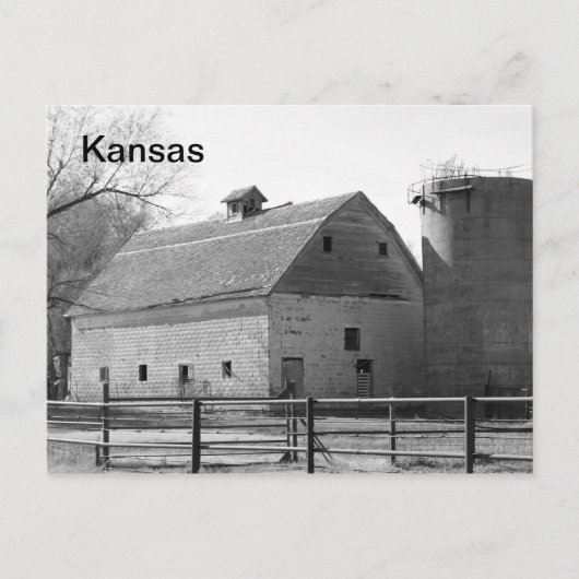 Kansas Barn en Silo Briefkaart (Voorkant)