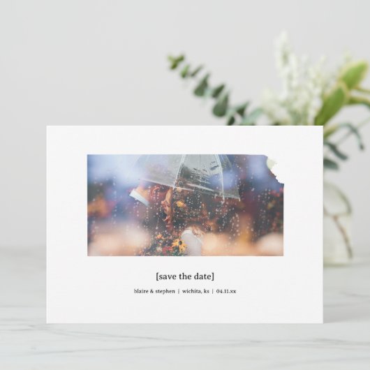 Kansas Bewaar de datum Fotokaart Save The Date (Staand voorkant)