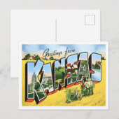 Kansas  Big Letters Briefkaart (Voorkant / Achterkant)