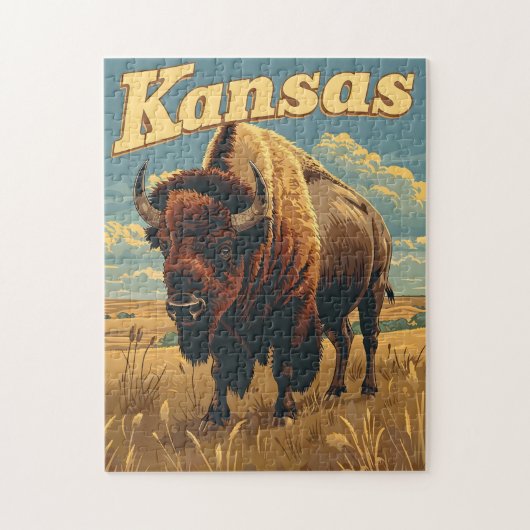 Kansas Bison  Legpuzzel (Verticaal)