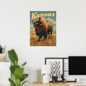 Kansas Bison Poster (Thuiskantoor)