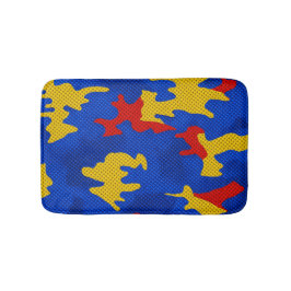 Kansas Blue Red Yellow Vibrant Camo Pattern Badmat