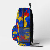 Kansas Blue Red Yellow Vibrant Camo Pattern Bedrukte Rugzak (Rechts)