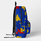 Kansas Blue Red Yellow Vibrant Camo Pattern Bedrukte Rugzak (Links)