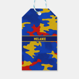 Kansas Blue Red Yellow Vibrant Camo Pattern Cadeaulabel