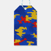 Kansas Blue Red Yellow Vibrant Camo Pattern Cadeaulabel (Achterkant)