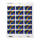 Kansas Blue Red Yellow Vibrant Camo Pattern Etiket (Full Sheet)