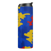 Kansas Blue Red Yellow Vibrant Camo Pattern Thermosbeker (Gedraaid links)