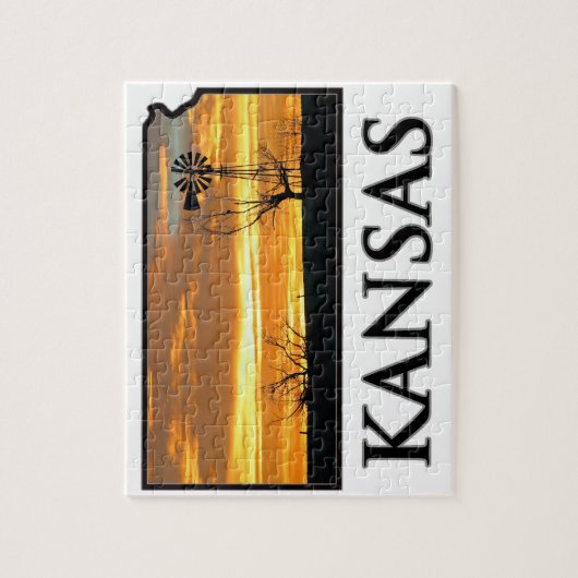 Kansas Boerderij Windmill Legpuzzel (Verticaal)