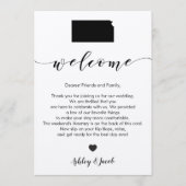 Kansas bruiloft welkomstbrief & routebeschrijving  programmakaart (Voorkant)