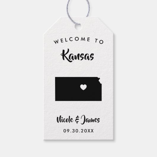 Kansas bruiloft welkomsttas Labels voor hotelgaste Cadeaulabel (Voorkant)
