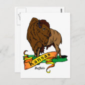 Kansas Buffalo Briefkaart (Voorkant / Achterkant)