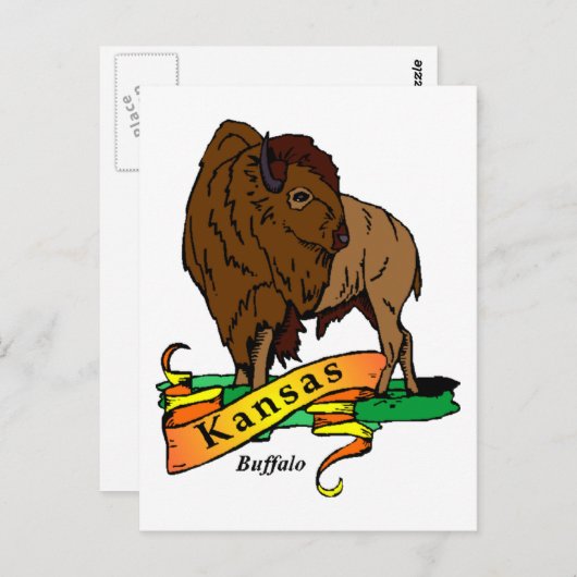 Kansas Buffalo Briefkaart (Voorkant / Achterkant)