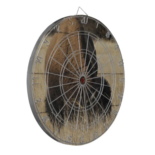 Kansas Buffalo in een Pasture DART BOARD Dartbord (Voorkant Links)